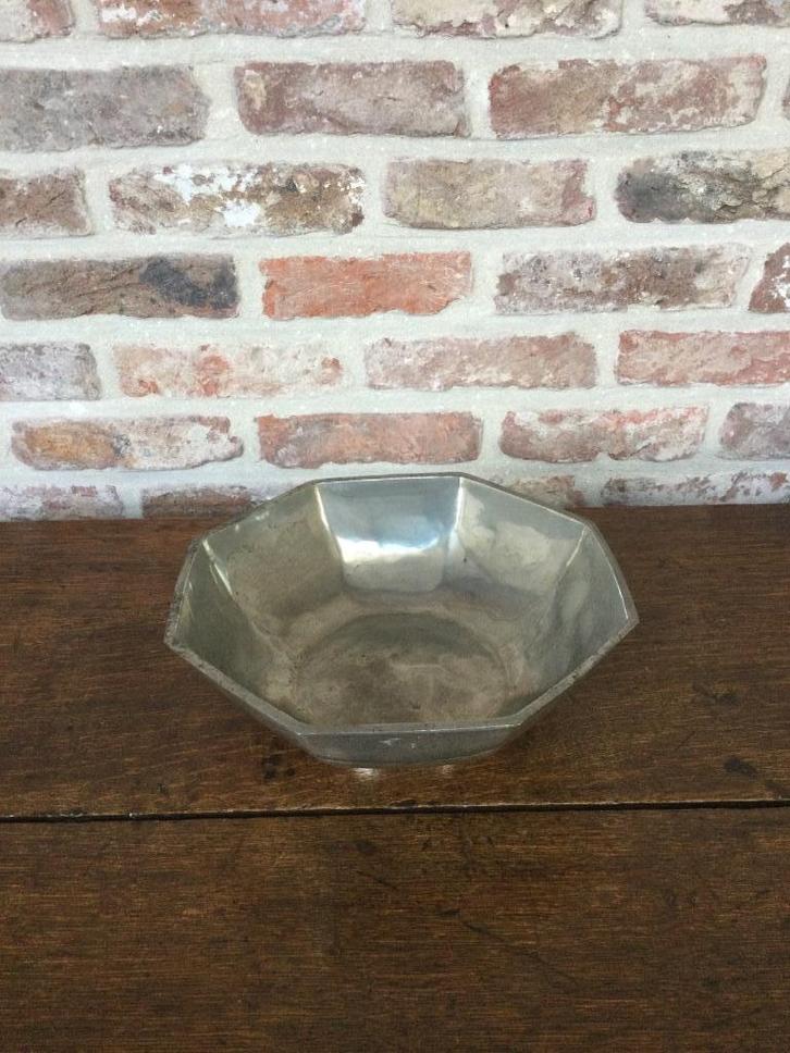 Portugese Achthoekige Tinnen Kom, Antiek en Kunst, Antiek | Tin, Ophalen