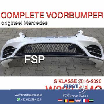 W222 AMG VOORBUMPER COMPLEET WIT origineel Mercedes S KLASSE