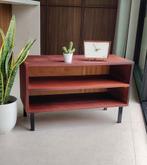 Vintage minimalistische platenkast / audiomeubel, Ophalen of Verzenden, Gebruikt, Teakhout, Midcentury