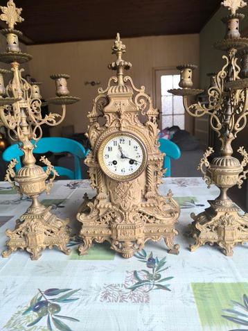 Bronzen schouwgarnituur, Antiek en Kunst, Ophalen