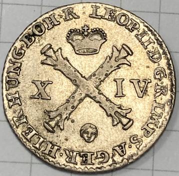 Zilver Plaket / 14 Oord 1791 , Leopold II (1790-1792) beschikbaar voor biedingen
