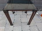 Klein vintage bijzettafeltje smoked glass, Ophalen, Zo goed als nieuw