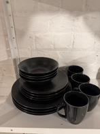 Servies set - zwart, Huis en Inrichting, Ophalen, Keramiek, Zo goed als nieuw, Effen