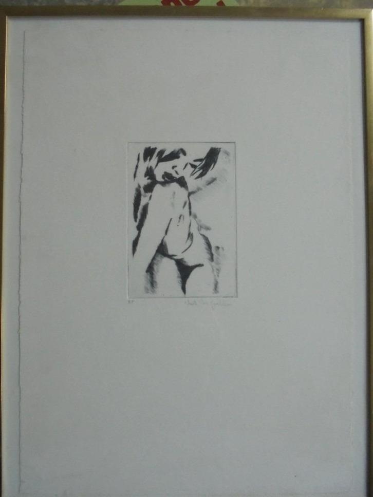 Veerle van Goethem  Ets   Meisje, Antiek en Kunst, Kunst | Etsen en Gravures, Verzenden