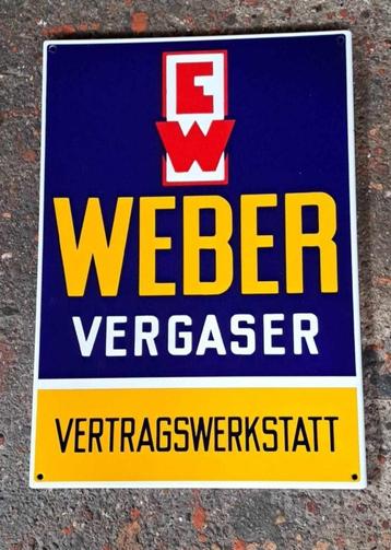 Weber vergaser emaillen reclame bord garage showroom deco beschikbaar voor biedingen