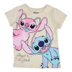 Stitch en Angel T-shirt - zacht geel - 92-98-104-110-116-128, Kinderen en Baby's, Kinderkleding | Maat 110, Disney, Meisje, Nieuw