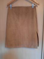 Rok met splitten daim, Maat 38/40 (M), Beige, Ophalen of Verzenden, Knielengte