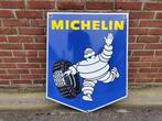 plaque  Michelin en émail double face, Enlèvement ou Envoi, Utilisé, Panneau publicitaire