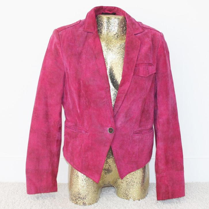 Zeer Mooie Suede Rino & Pelle Jas (L) € 60,-, Kleding | Dames, Jassen | Winter, Zo goed als nieuw, Maat 42/44 (L), Roze, Verzenden