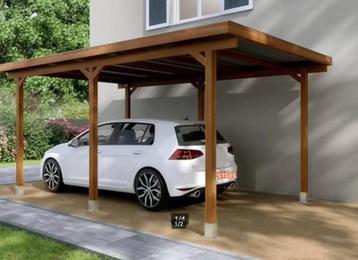 carport L. 5 x B. 3 m HOUT beschikbaar voor biedingen