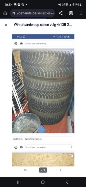 Winterbanden op stalen velg 4x108 215 60 16 disponible aux enchères