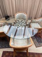Antiek vintage tafel uit bamboe inclusief 4 stoelen, Enlèvement ou Envoi