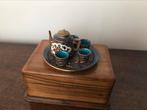 Zesdelig miniatuur cloisonné theeserviesje, Antiek en Kunst, Ophalen of Verzenden