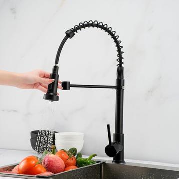 Robinet de cuisine mitigeur avec douchette noir beschikbaar voor biedingen