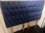 2 gestoffeerde hoofdborden -- 140cm, Huis en Inrichting, Slaapkamer | Bedden, Ophalen, Blauw, 140 cm, Zo goed als nieuw