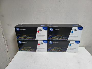 HP 650A (CE271A) toner cyaan 2x Magenta 2x (origineel) Nieuw beschikbaar voor biedingen