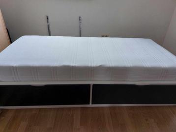Cadre lit avec rangements, 90x200 cm y compris le sommier