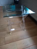 2 vintage tafeltjes plexiglas , glas jaren 80  goede staat, Ophalen