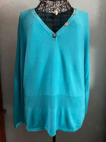Caroline Biss 42 Leuk turquoise tricot truitje beschikbaar voor biedingen