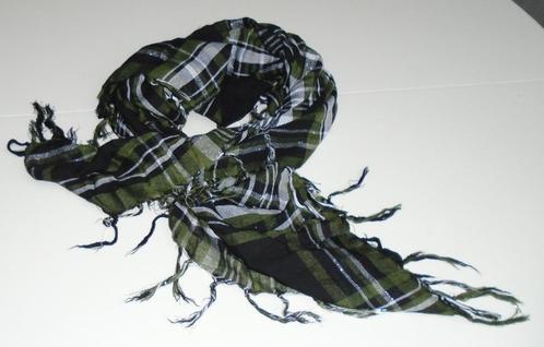 SJAAL GERUIT ZWART GROEN ZILVER 100X100 CM NIEUW, Kleding | Dames, Mutsen, Sjaals en Handschoenen, Nieuw, Sjaal, Ophalen of Verzenden