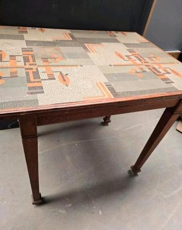 Table de ferme vintage, table à tiroirs en bois antique, Enlèvement ou Envoi