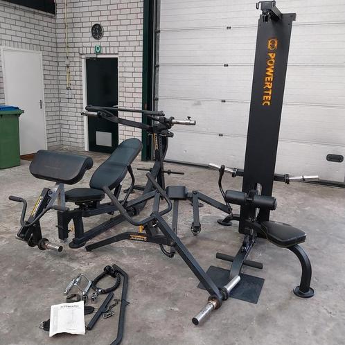 Powertec Multi Press System Bench + Powertec Lat Pulldown, Sport en Fitness, Fitnessmaterialen, Zo goed als nieuw, Ophalen