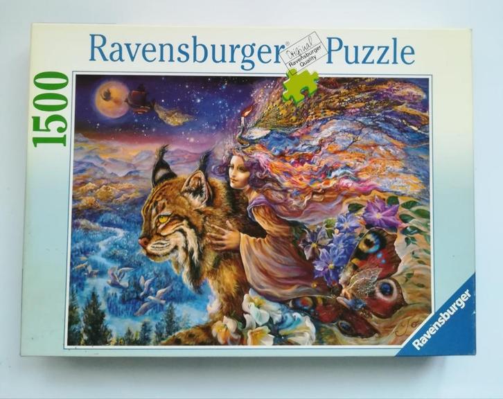 Flight of the Lynx (Josephine Wall / Ravensburger /1500 st.), Hobby en Vrije tijd, Denksport en Puzzels, Gebruikt, Legpuzzel, 500 t/m 1500 stukjes