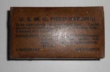 Tres rare U.S.M.C. Field Ration D type 1942 original 40 - 45