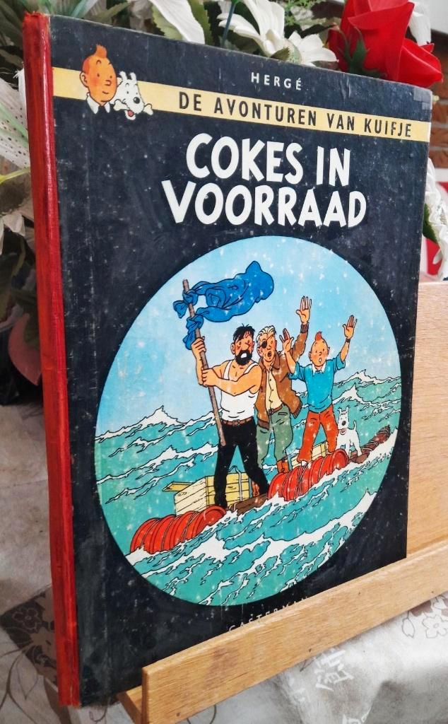 kuifje  Hardcover  cokes in stock  1958 1ste druk  herge, Livres, BD, Utilisé, Une BD, Enlèvement ou Envoi