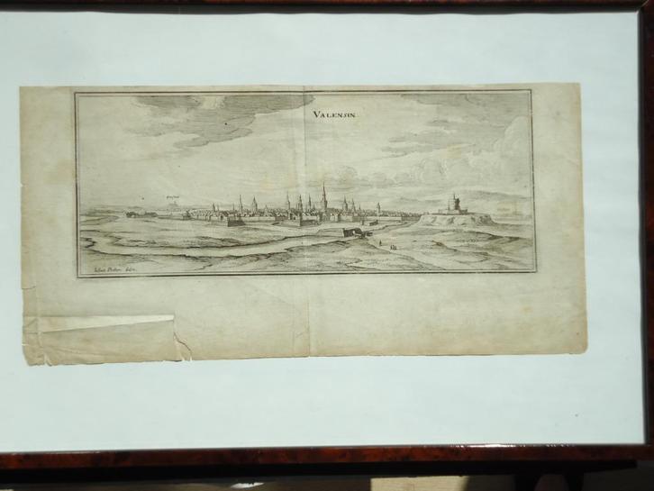 Valensin Topographia Galliae inferioris 1654 Valenciennes FR, Antiek en Kunst, Kunst | Etsen en Gravures, Ophalen of Verzenden