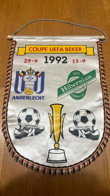 Grote wimpel Anderlecht - Hibernian Edinburgh 1992 beschikbaar voor biedingen