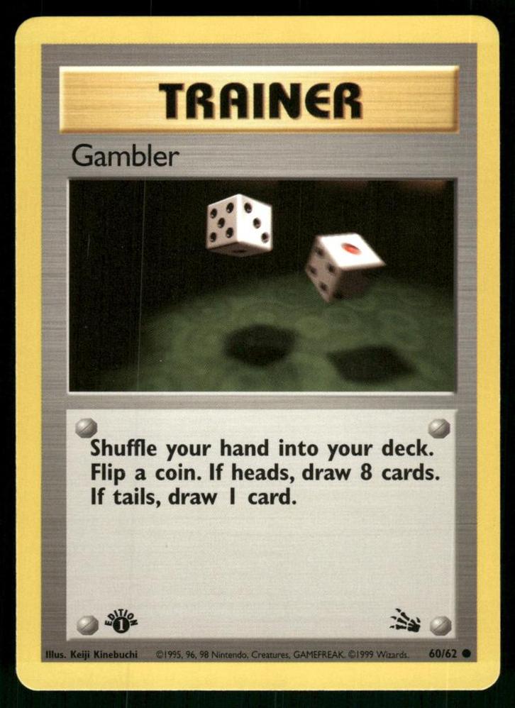 Gambler 60/62 - Fossil (1st edition), Hobby en Vrije tijd, Verzamelkaartspellen | Pokémon, Gebruikt, Verzenden