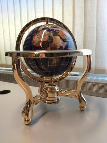 Wereldbol in half-edelsteen - Semi-precious stones globes