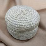 Vintage witte bijenkorfhoed,, Antiek en Kunst, Ophalen of Verzenden