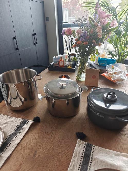 3 kookpotten - Gasvuur, Huis en Inrichting, Keuken | Potten en Pannen, Zo goed als nieuw, Ophalen