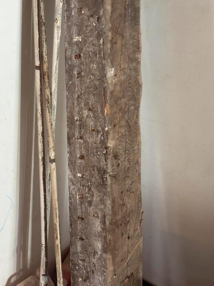 Eiken balk 2,43 m – perfect voor projecten, Doe-het-zelf en Bouw, Hout en Planken, Gebruikt, Balk, Eiken, 200 tot 250 cm, 50 mm of meer