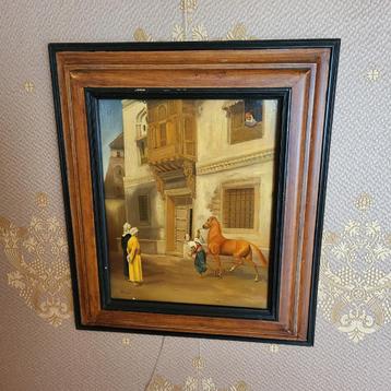 Oriëntalistisch schilderij - Paardenhandelaar in Cairo beschikbaar voor biedingen