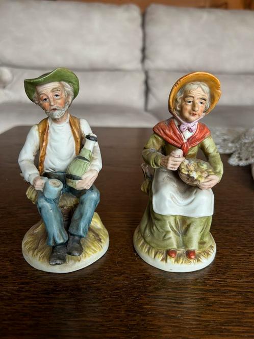 Vintage beeldjes koppel, Collections, Statues & Figurines, Comme neuf, Enlèvement ou Envoi