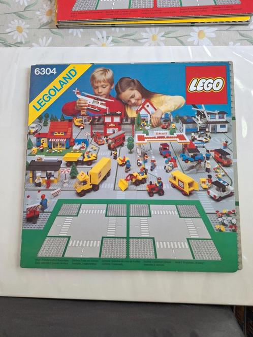 Lego 6304 - vintage stratenplaten - 2 kruispunten, Kinderen en Baby's, Speelgoed | Duplo en Lego, Gebruikt, Lego, Complete set