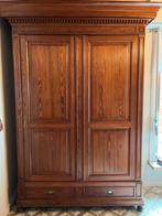 Hoge antieken houten kast - demonteerbaar-, Antiek en Kunst, Ophalen