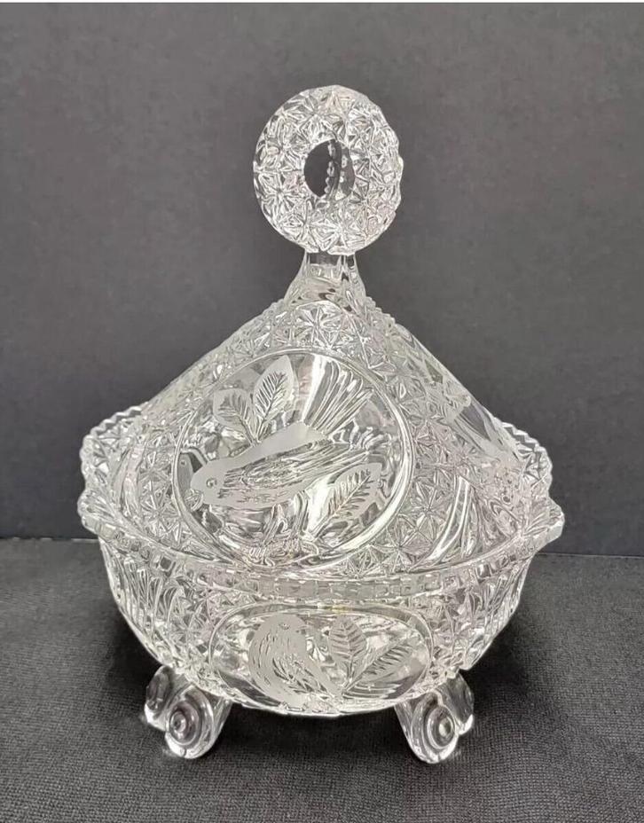 HOFBAUER Kristallen snoepdoos, Antiek en Kunst, Antiek | Glaswerk en Kristal, Ophalen