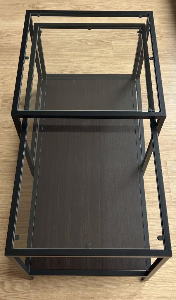 IKEA Vittsjö zwarte bijzettafels, Huis en Inrichting, Tafels | Salontafels, Gebruikt, Minder dan 50 cm, Minder dan 50 cm, 50 tot 100 cm