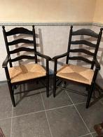 Ser van 2 stoelen met armleuning, Huis en Inrichting, Stoelen, Ophalen, Twee, Zwart, Zo goed als nieuw