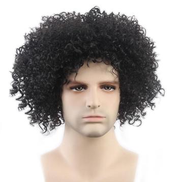Mannenpruik afro kroes zwart krullend haar beschikbaar voor biedingen