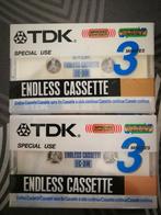 2 X TDK Endless Cassette 3 Minutes Nieuw, Ophalen of Verzenden, Nieuw in verpakking, 2 t/m 25 bandjes, Onbespeeld