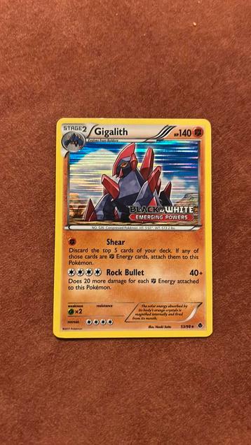 Pokemon Gigalith PreRelease holo exc/nm beschikbaar voor biedingen