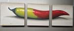 3 delig schilderij van een peper, Antiek en Kunst, Ophalen of Verzenden