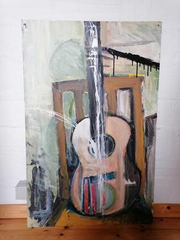 Modern schilderij gitaar beschikbaar voor biedingen