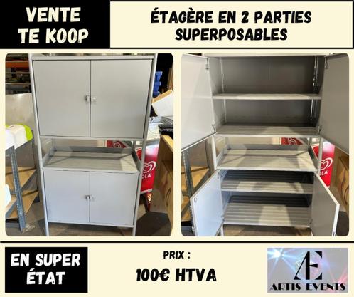 Etagère/armoire en 2 parties superposables - Super état, Huis en Inrichting, Kasten | Stellingkasten, Zo goed als nieuw, Ophalen
