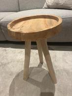 Houten bijzettafeltje, Minder dan 55 cm, Gebruikt, Rond, Hout
